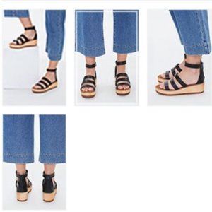 Strappy Faux Leather Wedges